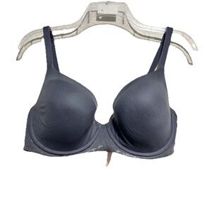 Victoria's Secret Plunge T-Shirt Bra Dark Gray Unlined Plunge Underwired 36DD